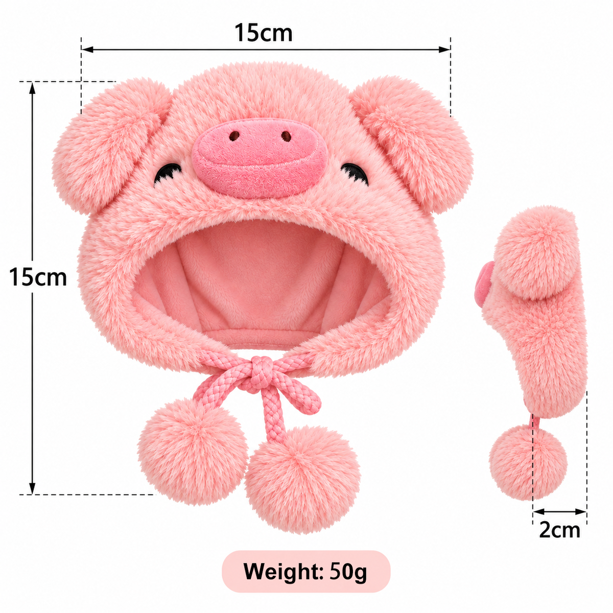 Cute Pink Pig Hoodie for Cats