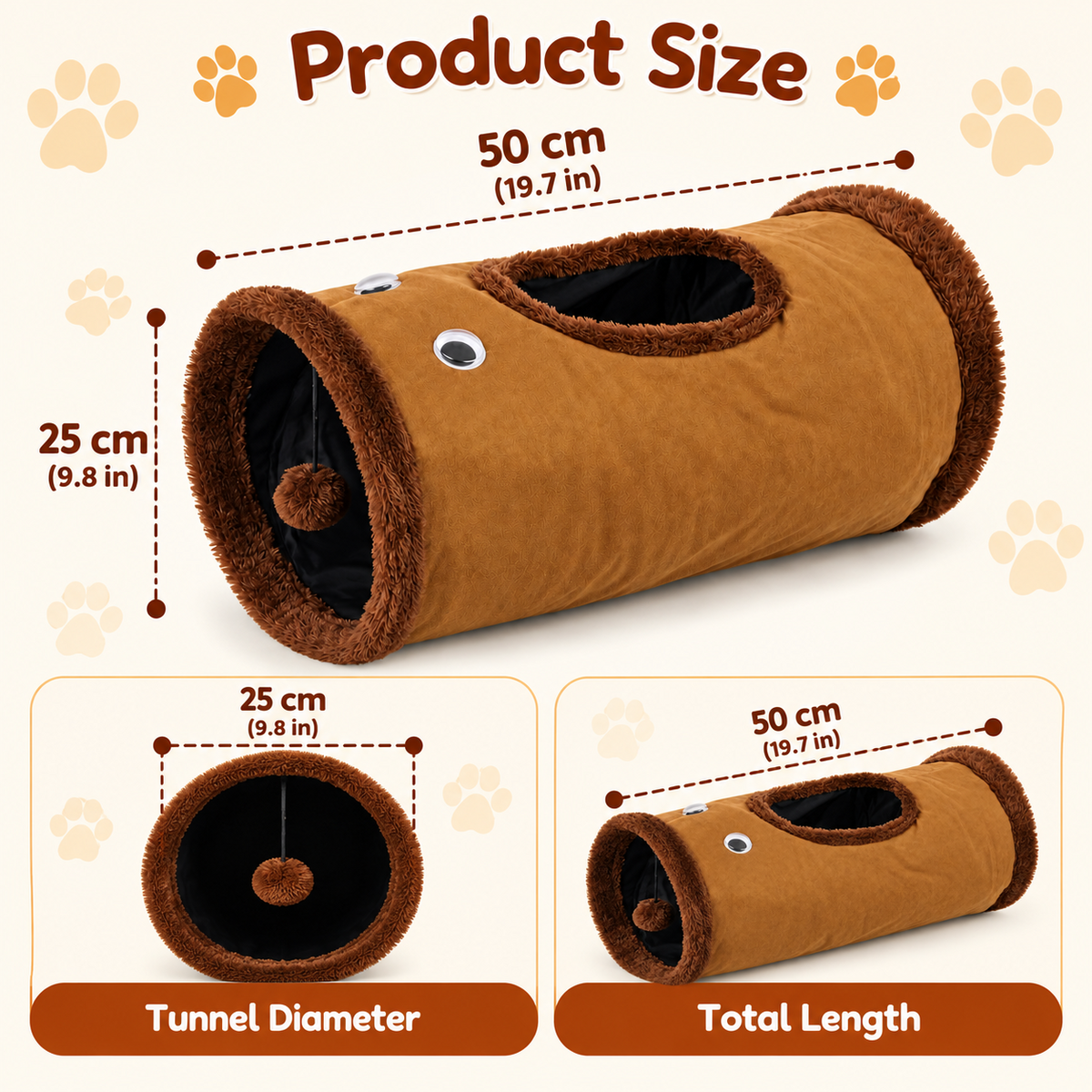 Interactive Plush Cat Tunnel Toy
