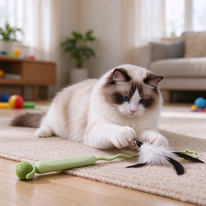 Interactive Feather Cat Teaser Wand