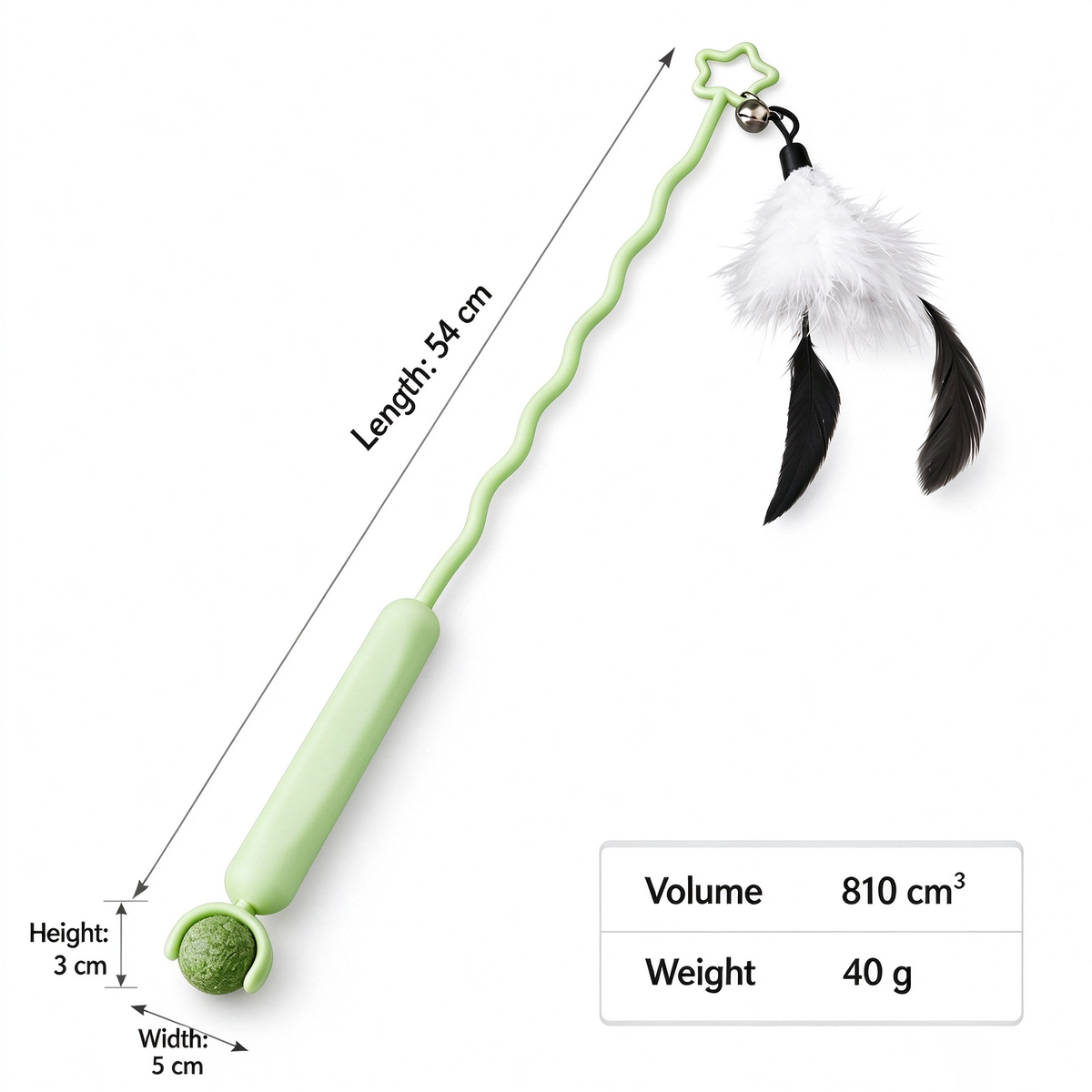 Interactive Feather Cat Teaser Wand